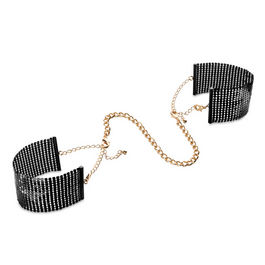 BLACK METAL MESH HANDCUFFS