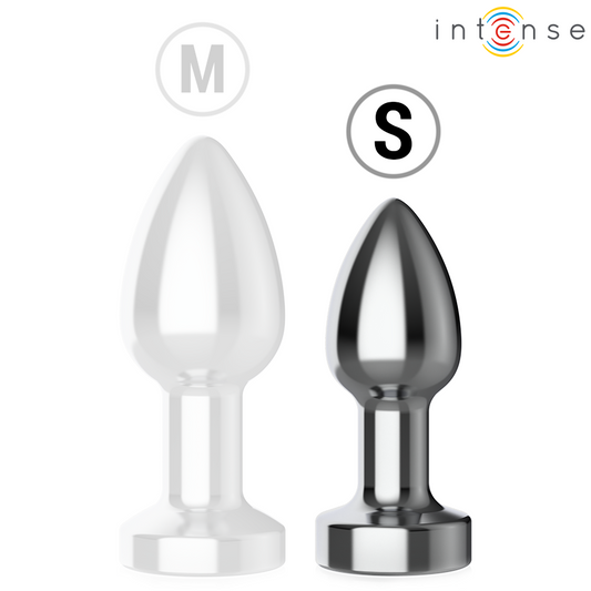 INTENSE - VIBRATING METAL ANAL PLUG WITH LED LIGHTS AND REMOTE CONTROL - SIZE S