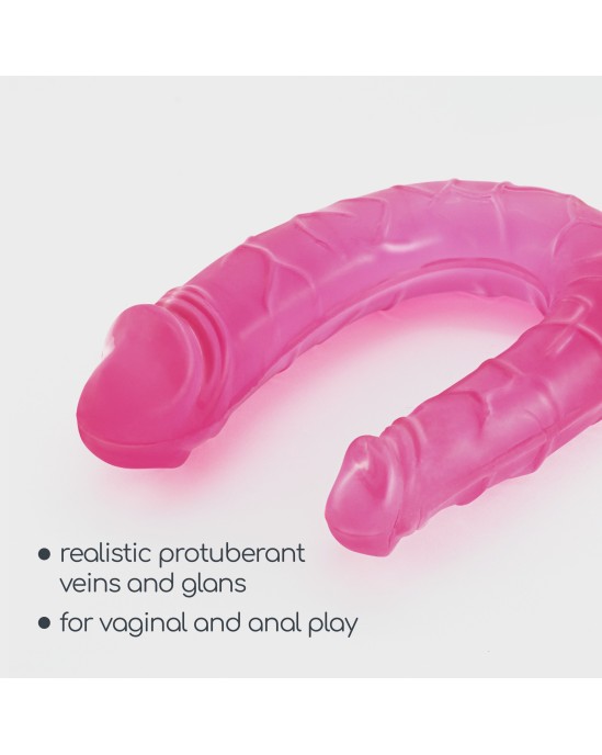 Crushious DEEP DIVER DUBULTAIS DILDO AR ANĀLO LUBRIKANTU 50 ml ROZĀ