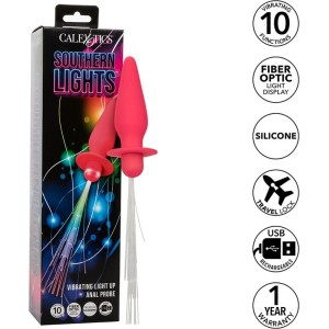 Calexotics SOUTHERN LIGHTS LIGHT UP ANAL PLUG 10 VIBRATIONS SILICONE PINK