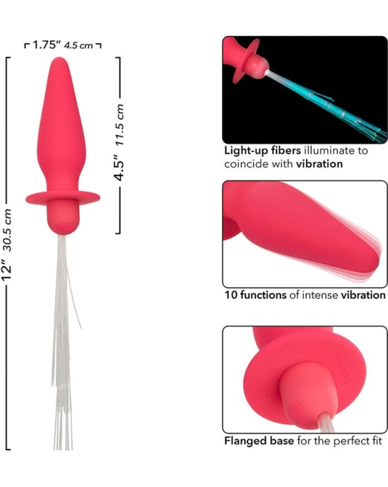 Calexotics SOUTHERN LIGHTS LIGHT UP ANAL PLUG 10 VIBRATIONS SILICONE PINK