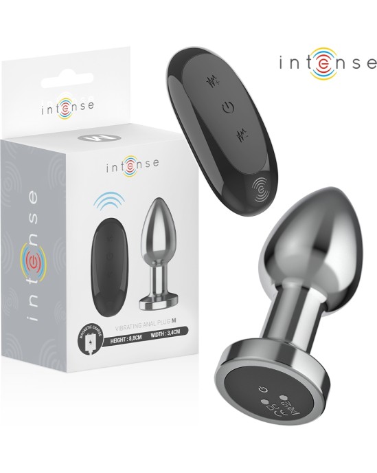 Intense Anal Toys INTENSE - ANAL PLUG 10 VIBRATIONS METAL WITH REMOTE CONTROL M