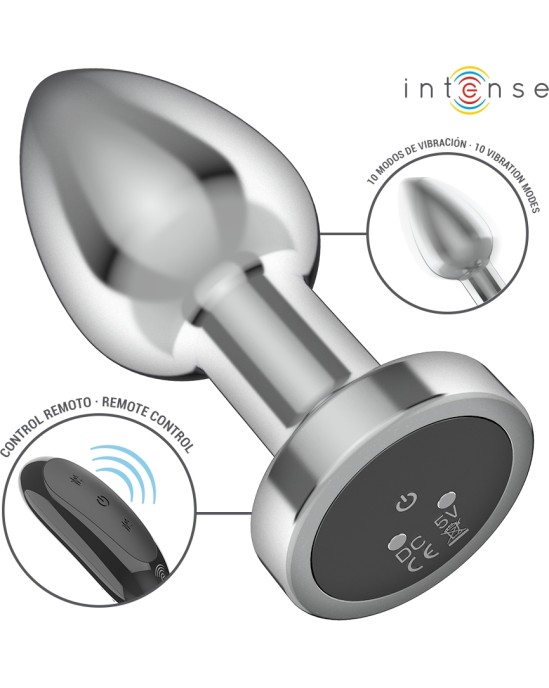 Intense Anal Toys INTENSE - ANAL PLUG 10 VIBRATIONS METAL WITH REMOTE CONTROL M