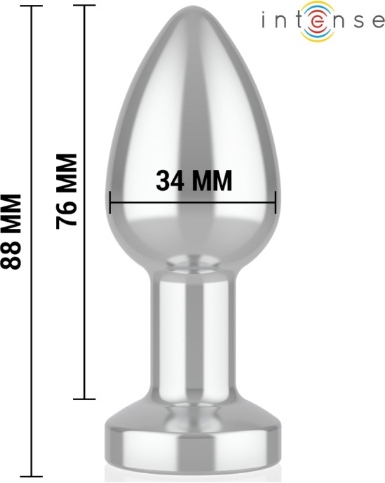 Intense Anal Toys INTENSE - ANAL PLUG 10 VIBRATIONS METAL WITH REMOTE CONTROL M