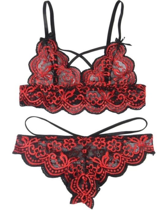 Subblime Sets SUBBLIME - SET TWO PIECES SET LACE TOP AND PANTIES S/M