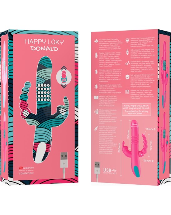Happy Loky DONALD TRIPLE STIMULATION: ANAL, G-SPOT & CLITORAL WATCHME WIRELESS TECHNOLOGY COMPATIBLE