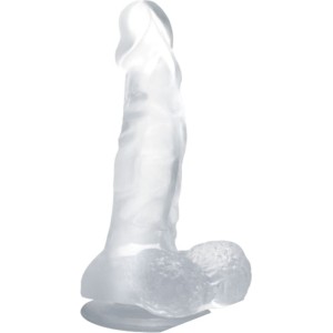 Baile Dildos BAILE - REALISTIC DILDO WITH SUCTION CUP AND TESTICLES 16.7 CM TRANSPARENT