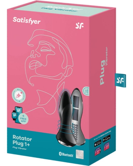 Satisfyer Connect SATISFYER - ROTATOR PLUG 1+ VIBRATING PLUG APP BLACK