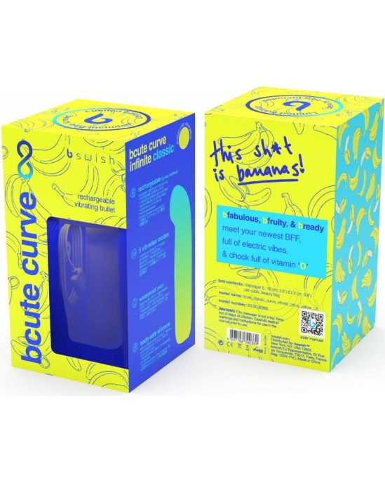 B Swish BCUTE CURVE INFINITE CLASSIC LIMITED EDITION RECHARGEABLE SILICONE VIBRATOR YELLOW