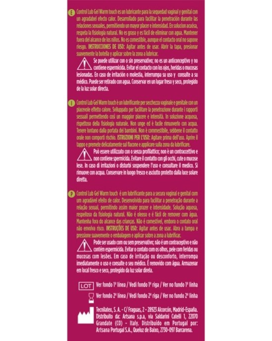 Control Lubes CONTROL - LUB GEL WARMING EFFECT LUBRICANT 75 ML