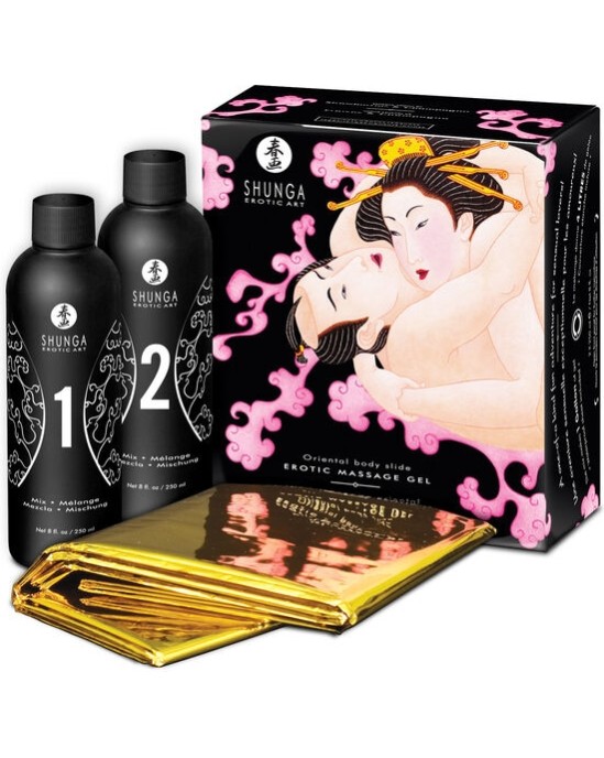 Shunga Kits SHUNGA - ORIENTAL BODY TO BODY EROTIC MASSAGE GEL STRAWBERRIES AND CAVA