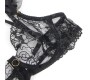 Subblime Sets SUBBLIME - 957483 LACE BRA AND GARTER SET BLACK S/M