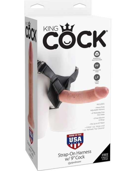 King Cock HARNESS WITH NATURAL REALISTIC PENIS 22.9 CM