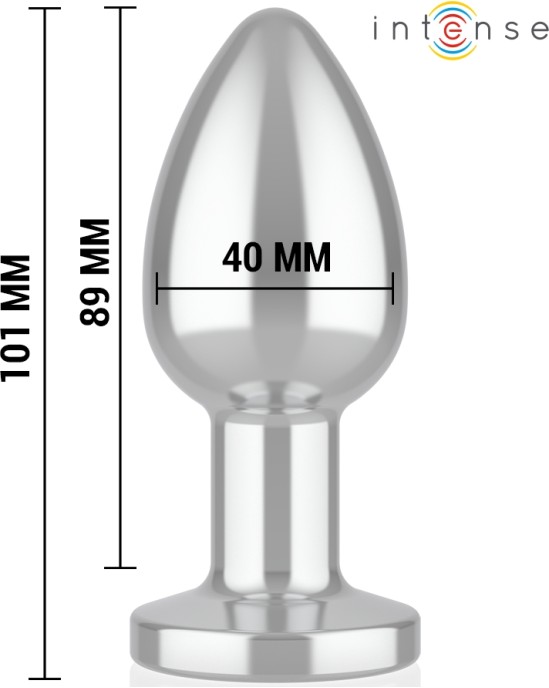 Intense Anal Toys INTENSE - ANAL PLUG 10 VIBRATIONS METAL WITH REMOTE CONTROL L