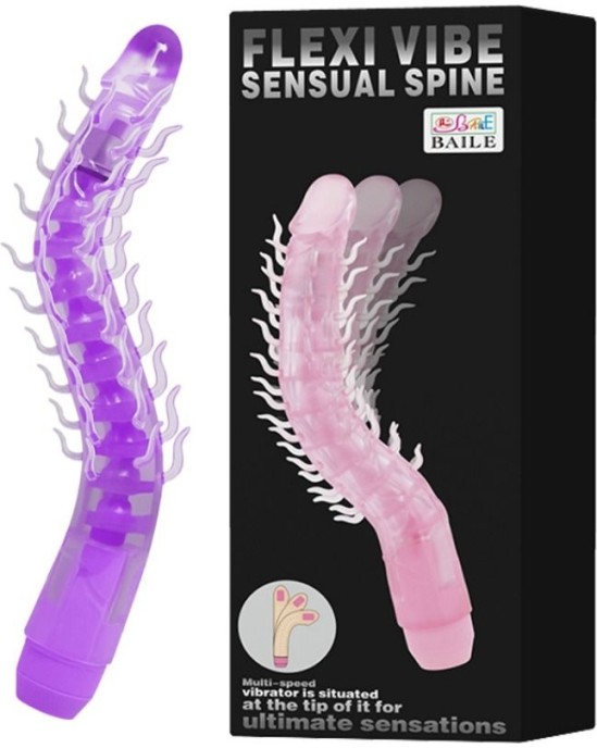 Baile FLEXI VIBE SENSUAL SPINE BENDABLE VIBRATING DILDO LILAC 23.5 CM
