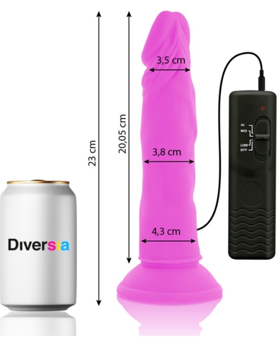 Diversia FLEXIBLE VIBRATING DILDO PURPLE 23 CM -O- 4.3 CM