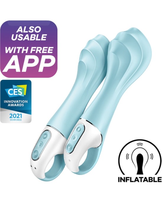 Satisfyer Connect SATISFYER - AIR PUMP VIBRATOR 5+ INFLATABLE G-SPOT VIBRATOR APP BLUE