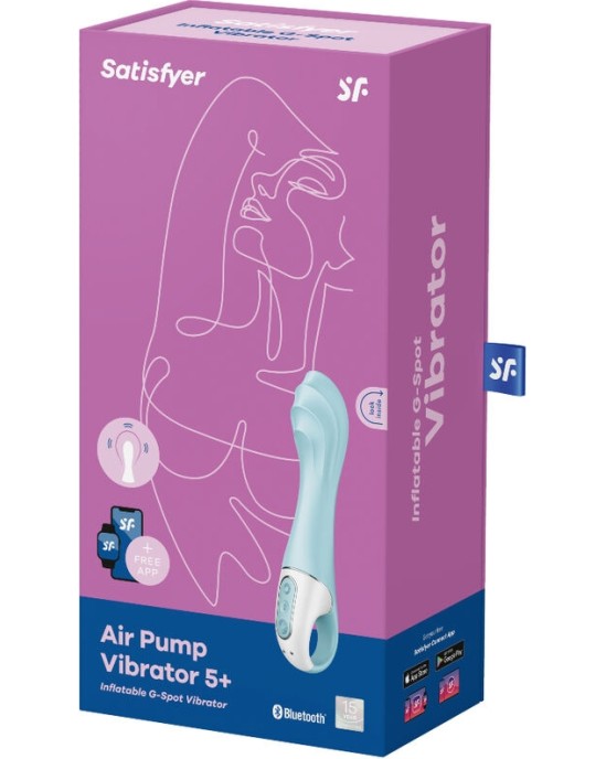 Satisfyer Connect SATISFYER - AIR PUMP VIBRATOR 5+ INFLATABLE G-SPOT VIBRATOR APP BLUE