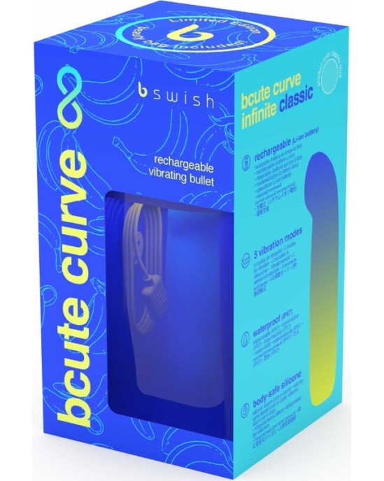 B Swish BCUTE CURVE INFINITE CLASSIC LIMITED EDITION BLUE SILICONE RECHARGEABLE VIBRATOR