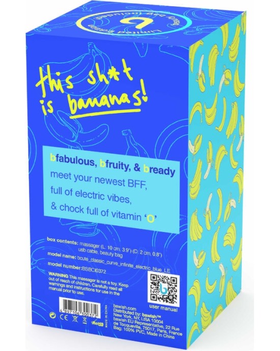 B Swish BCUTE CURVE INFINITE CLASSIC LIMITED EDITION BLUE SILICONE RECHARGEABLE VIBRATOR