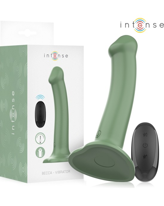 Intense Fun INTENSE - BECCA VIBRATOR WITH SUCTION CUP 10 VIBRATIONS GREEN REMOTE CONTROL