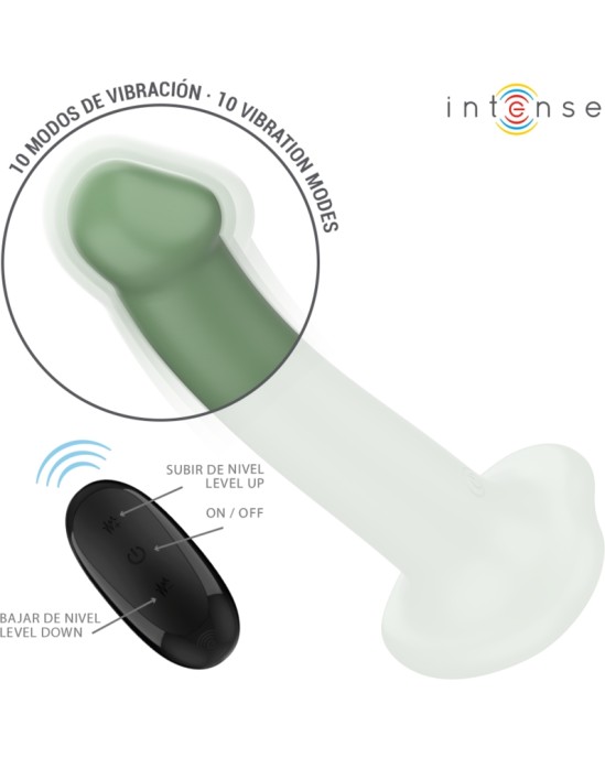 Intense Fun INTENSE - BECCA VIBRATOR WITH SUCTION CUP 10 VIBRATIONS GREEN REMOTE CONTROL