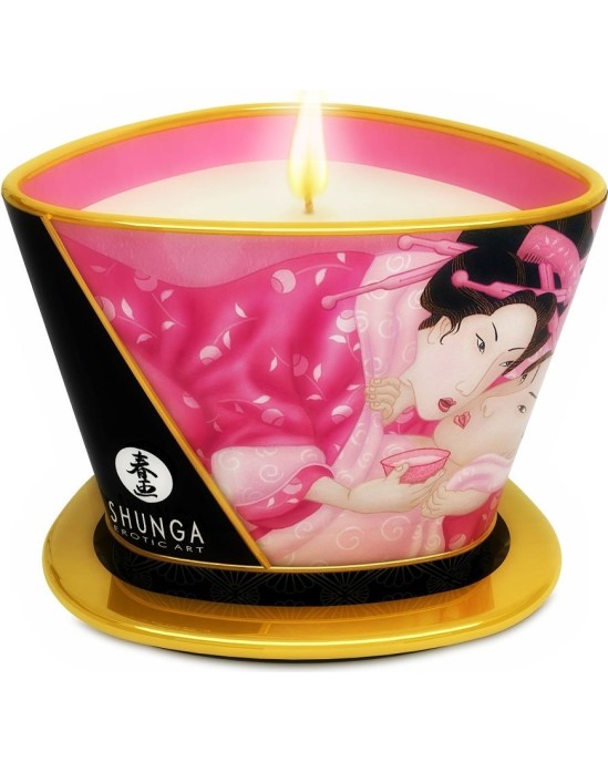 Shunga Candles SHUNGA - MINI CARESS BY CANDELIGHT APHRODISIAC ROSES MASSAGE CANDLE 170 ML