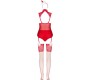 Livco Corsetti Sets LIVCO CORSETTI FASHION - LIMPID SNOWFLAKES LC 90604 BODY + STOCKINGS + CHRISTMAS HEADBAND L/XL