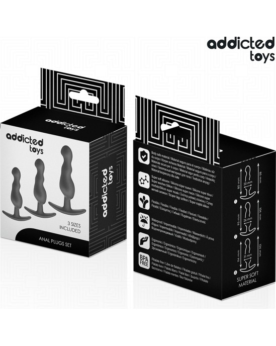 Addicted Toys SET OF 3 ANAL PLUG SILICONE MODEL 1