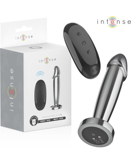 Intense Anal Toys INTENSE - ANAL PLUG 10 VIBRATIONS METAL DILDO WITH REMOTE CONTROL S