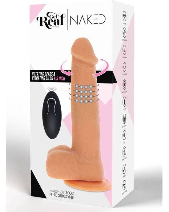Get Real ROTATING BEADS VIBRATING DILDO SKIN
