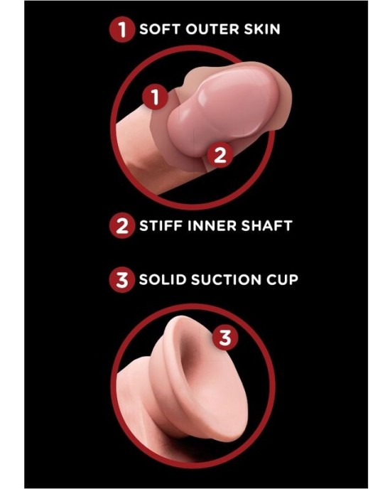 King Cock Plus KING COCK - PLUS 3D DILDO SWINGING BALLS 15.2 CM LIGHT SKIN