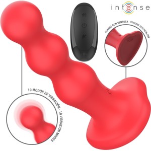 Intense Fun INTENSE - CODY VIBRATOR WITH SUCTION CUP RED REMOTE CONTROL