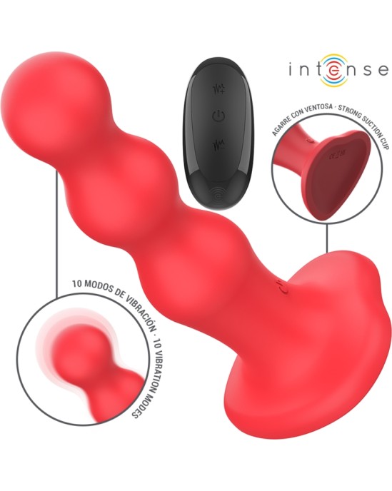 Intense Fun INTENSE - CODY VIBRATOR WITH SUCTION CUP RED REMOTE CONTROL
