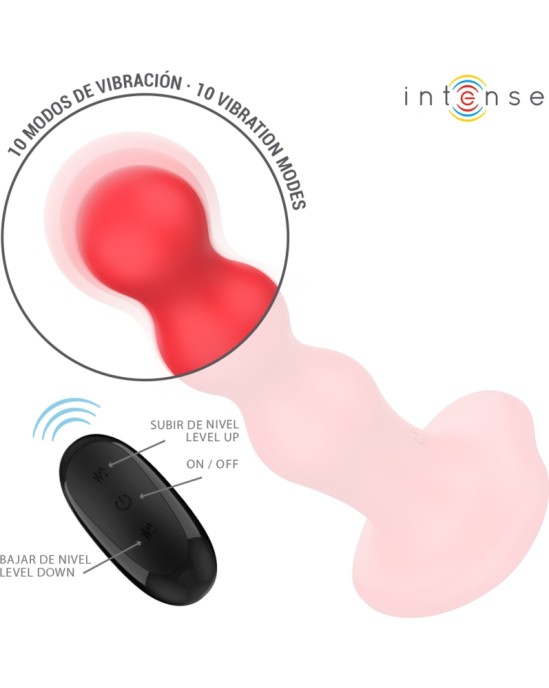 Intense Fun INTENSE - CODY VIBRATOR WITH SUCTION CUP RED REMOTE CONTROL