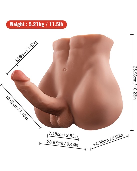 Xise BERTLETT DILDO ASS REALISTIC DILDO AND ANUS MASTURBATOR FRONT POSITION WITH THRUSTING 18 CM