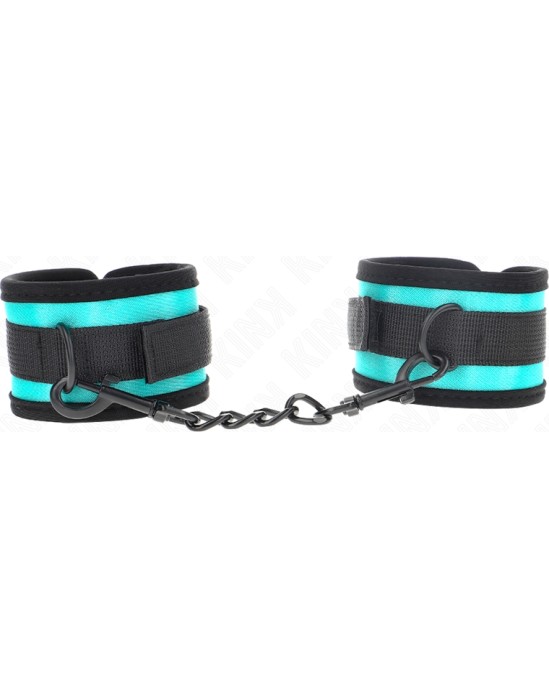 Kink Wrist Restraint KINK - HOOK AND LOOP NYLON BIND WRIST RESTRAINTS BLACK-BLUE ADJUSTABLE 18-32 CM X 5 CM