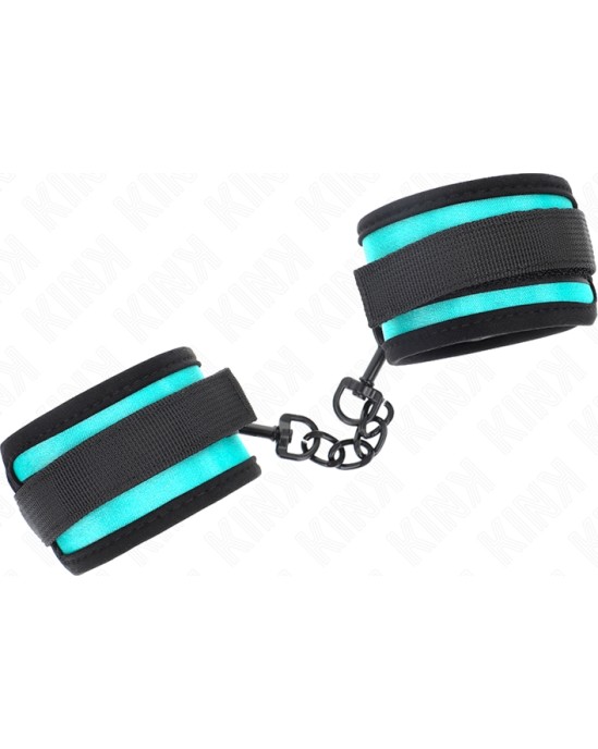 Kink Wrist Restraint KINK - HOOK AND LOOP NYLON BIND WRIST RESTRAINTS BLACK-BLUE ADJUSTABLE 18-32 CM X 5 CM