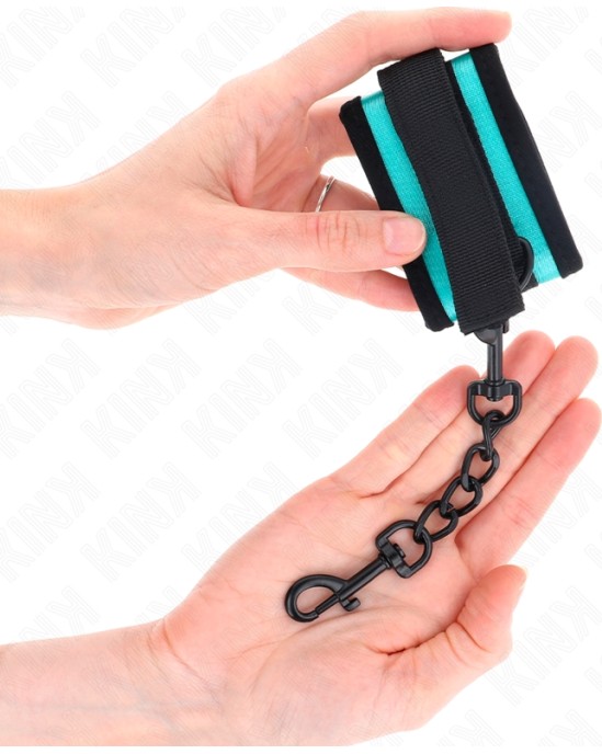 Kink Wrist Restraint KINK - HOOK AND LOOP NYLON BIND WRIST RESTRAINTS BLACK-BLUE ADJUSTABLE 18-32 CM X 5 CM