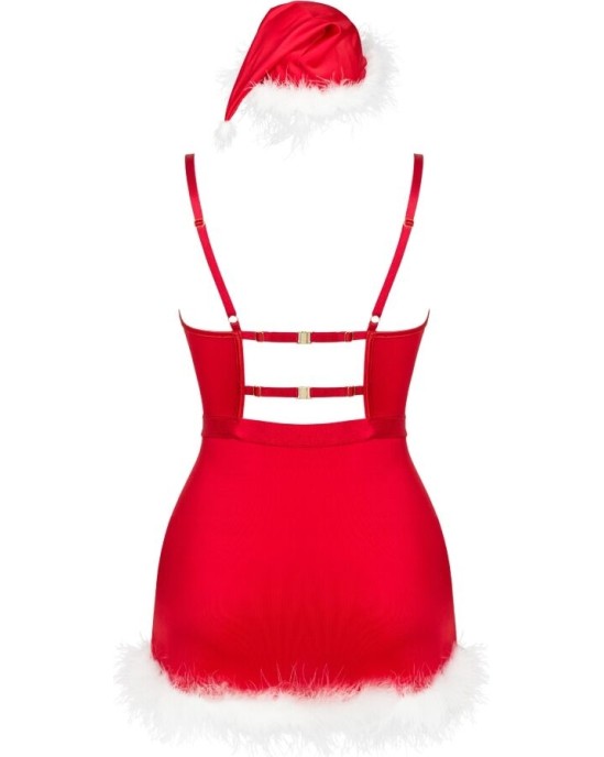 Livco Corsetti Sets LIVCO CORSETTI FASHION - AGETHE LC 90607 CHEMISE + THONG + CHRISTMAS HAT L/XL