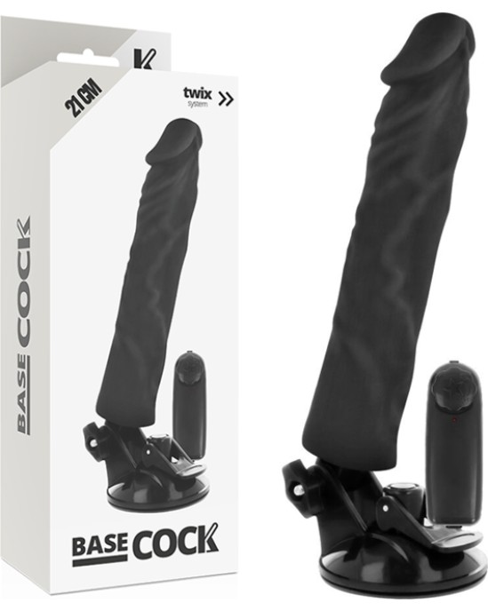 Basecock REALISTIC VIBRATOR REMOTE CONTROL BLACK 21 CM -O- 4 CM