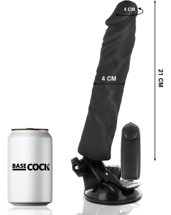 Basecock REALISTIC VIBRATOR REMOTE CONTROL BLACK 21 CM -O- 4 CM