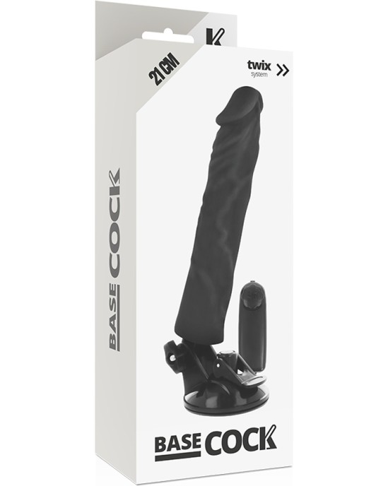 Basecock REALISTIC VIBRATOR REMOTE CONTROL BLACK 21 CM -O- 4 CM