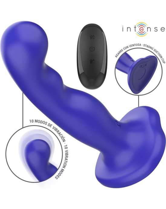Intense Fun INTENSE - SHORTY VIBRATOR WITH SUCTION CUP BLUE REMOTE CONTROL
