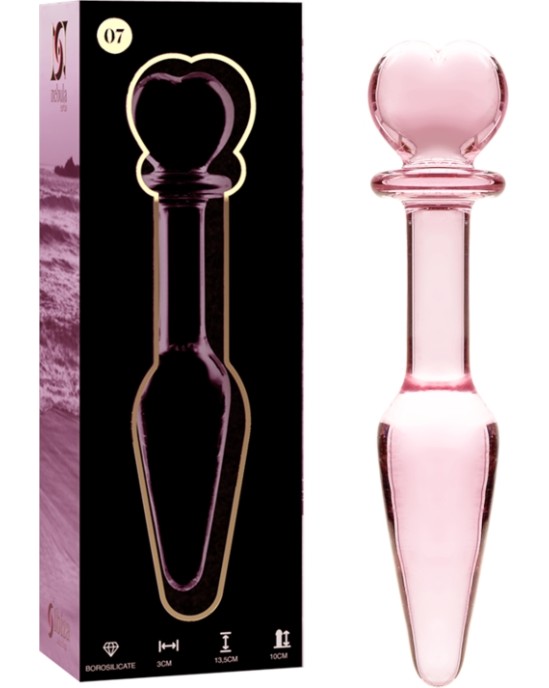 Nebula Series By Ibiza MODEL 7 ANAL PLUG BOROSILICATE GLASS PINK 13.5 CM -O- 3 CM