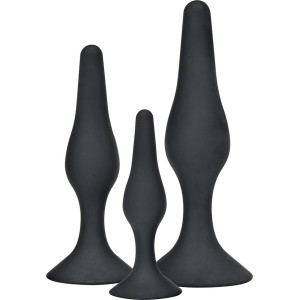Toyjoy ANAL PLAY CURVY COMPANIONS ANAL PLUG 3 PIECES BLACK