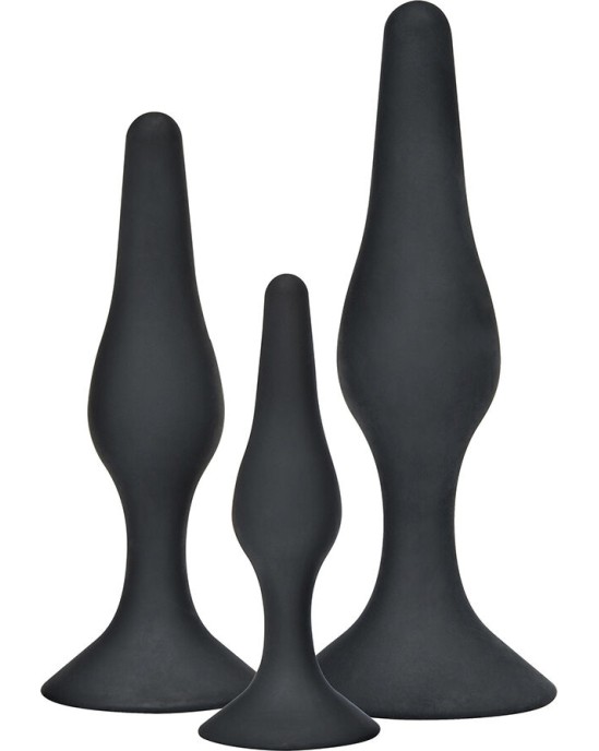 Toyjoy ANAL PLAY CURVY COMPANIONS ANAL PLUG 3 PIECES BLACK