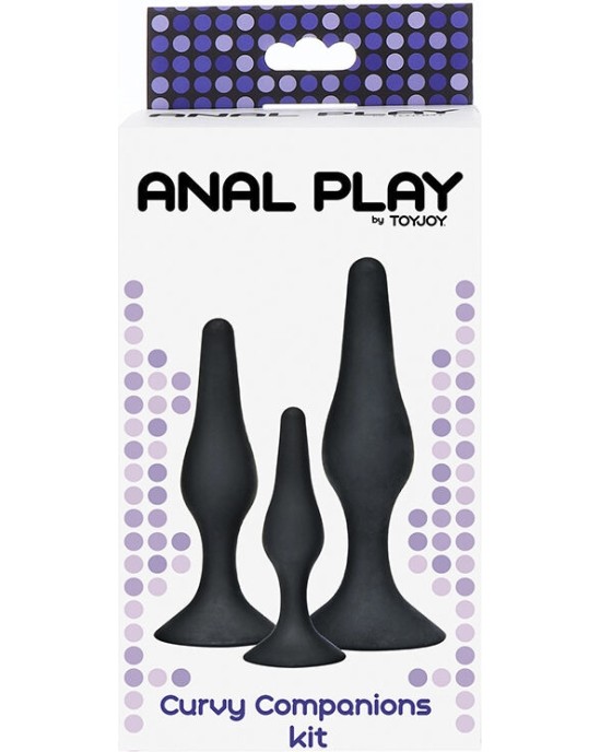 Toyjoy ANAL PLAY CURVY COMPANIONS ANAL PLUG 3 PIECES BLACK