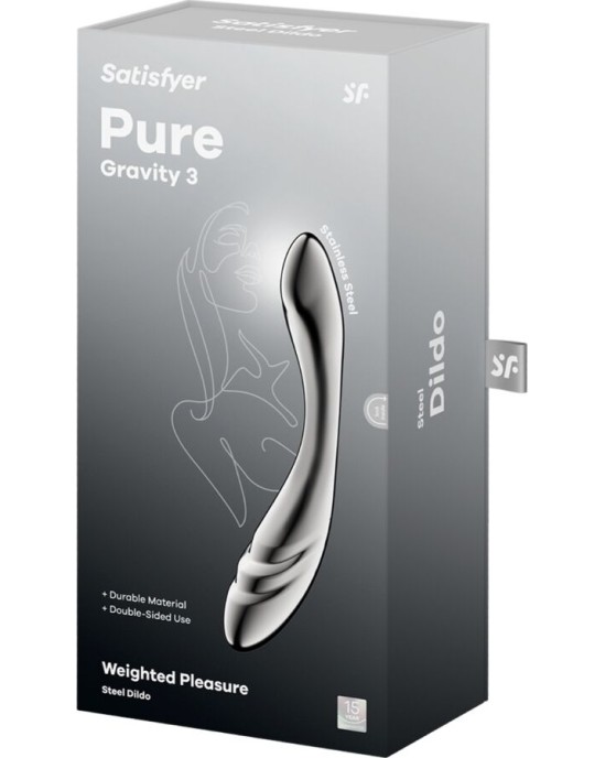 Satisfyer Dildo SATISFYER - PURE GRAVITY 3 STAINLESS STEEL DOUBLE-ENDED DILDO