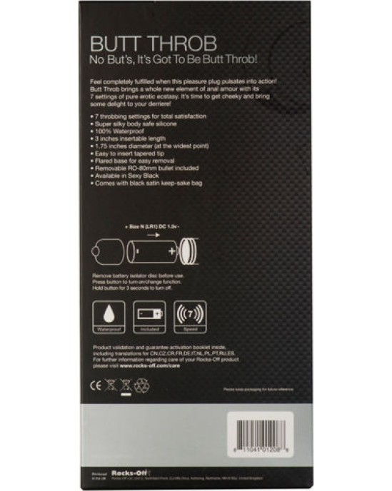 Rocks-Off BUTT THROB P-POINT STIMULATOR 7 SPEEDS BLACK